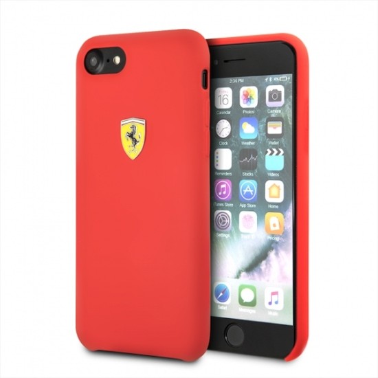 Ferrari Silicone series FESSIHCI8RE priekš Apple iPhone 7 / 8 / SE2 (2020) / SE3 (2022) - Sarkans - silikona aizmugures apvalks / bampers-vāciņš
