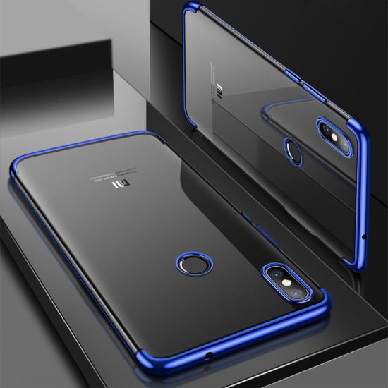 CAFELE Electroplating Soft TPU Phone Case priekš Xiaomi Mi 8 - Zils - silikona aizmugures apvalks (bampers, vāciņš, ultra slim TPU silicone case cover, bumper)
