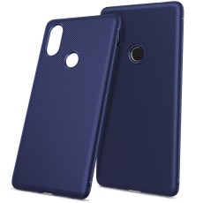 Twill Texture Silicone Mobile Phone Cover Shell priekš Xiaomi Mi 8 - Tumši zils - triecienizturīgs silikona aizmugures apvalks (bampers, vāciņš, slim TPU silicone case shell cover, bumper)