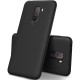 Twill Texture Silicone Mobile Phone Cover Shell priekš Xiaomi Pocophone F1 - Melns - triecienizturīgs silikona aizmugures apvalks (bampers, vāciņš, slim TPU silicone case shell cover, bumper)