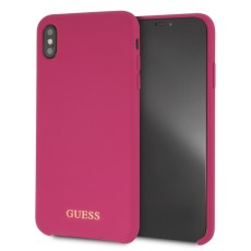 Guess Silicone series GUHCI65LSGLPI priekš Apple iPhone XS Max - Sārts - silikona aizmugures apvalks (bampers, vāciņš, slim TPU case cover, bumper)