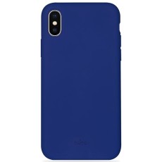 Puro Icon Microfiber Back Cover IPCX61ICONDKBLUE priekš Apple iPhone XS Max - Tumši Zils - silikona aizmugures apvalks (bampers, vāciņš, slim TPU case cover, bumper)