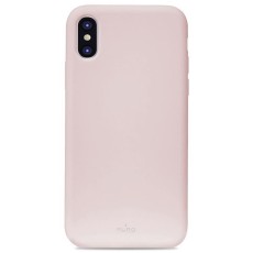 Puro Icon Microfiber Back Cover IPCX61ICONROSE priekš Apple iPhone XS Max - Rozā Smiltis - silikona aizmugures apvalks (bampers, vāciņš, slim TPU case cover, bumper)
