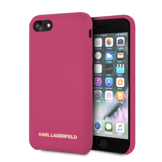 Karl Lagerfeld Silicone series KLHCI8SLROG priekš Apple iPhone 7 / 8 / SE2 (2020) / SE3 (2022) - Sārts - silikona aizmugures apvalks / bampers-vāciņš
