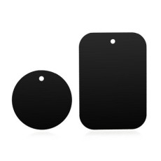 Badge for magnet car holder - Melns - Universālas metāliskas plāksnes priekš magnētiskajiem turētājiem 2gab