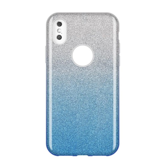 Forcell Shining Case priekš Samsung Galaxy A9 (2018) A920 - Caurspīdīgs / Zils - silikona aizmugures apvalks (bampers, vāciņš, ultra slim TPU silicone case cover, bumper)