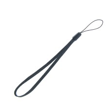 Auduma roku lenta ar plastikāta karabīni - Melna (īsa)