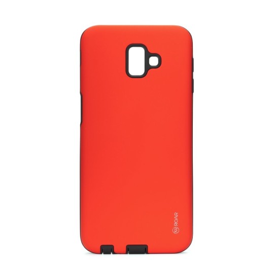 RoarKorea Rico Armor Back Case priekš Samsung Galaxy J6 Plus (2018) J610 - Sarkans - triecienizturīgs silikona aizmugures apvalks (bampers, vāciņš, slim TPU silicone case shell cover, bumper)