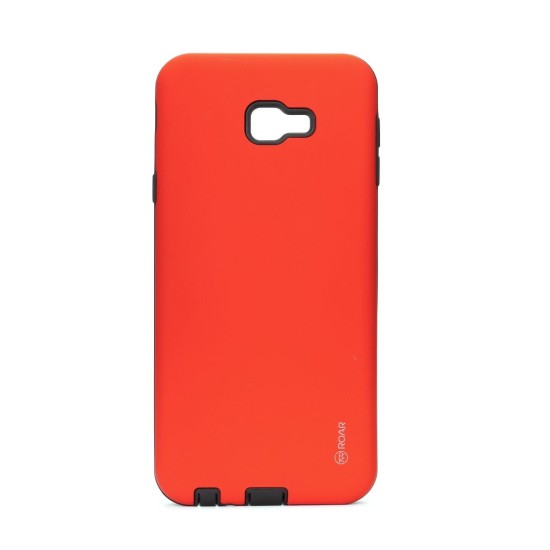 RoarKorea Rico Armor Back Case priekš Samsung Galaxy J4 Plus (2018) J415 - Sarkans - triecienizturīgs silikona aizmugures apvalks (bampers, vāciņš, slim TPU silicone case shell cover, bumper)