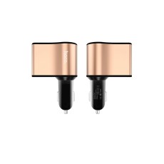 Hoco Z10 120W Cigarette Lighter Car Charger with Digital Display 12/24V Universal 2xUSB 5V 2.1A - Melns - USB Auto lādētājs telefoniem un planšetdatoriem