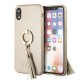 Guess Saffiano Ring series Back Case GUHCI61RSSABE priekš Apple iPhone XR - Zelts - ādas apvalks (bampers, vāciņš, leather case cover, bumper)
