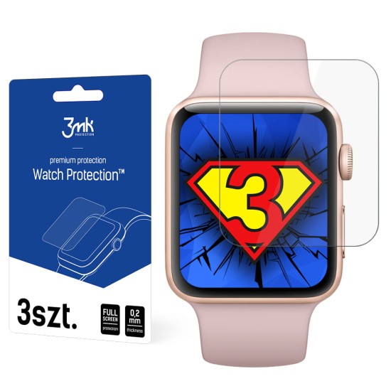 3MK Watch Protection ARC Film (3 gab.) priekš Apple Watch 1 / 2 / 3 series (42mm) - ekrāna aizsargplēve