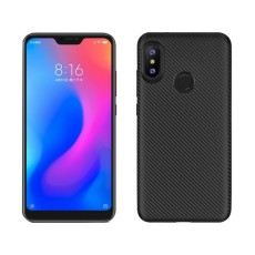 Etui Carbon Fiber TPU Case priekš Xiaomi Redmi Note 6 Pro - Melns - silikona aizmugures apvalks (bampers, vāciņš, slim back cover, bumper)