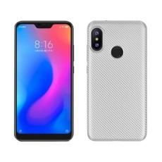 Etui Carbon Fiber TPU Case priekš Xiaomi Redmi Note 6 Pro - Sudrabains - silikona aizmugures apvalks (bampers, vāciņš, slim back cover, bumper)