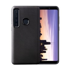 Etui Carbon Fiber TPU Case priekš Samsung Galaxy A9 (2018) A920 - Melns - silikona aizmugures apvalks (bampers, vāciņš, slim back cover, bumper)