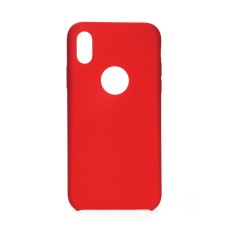 Forcell Silicone Case (Microfiber Soft Touch) priekš Apple iPhone XS Max - Sarkans (ar izgriezumu) - matēts silikona apvalks (bampers, vāciņš, slim TPU silicone cover shell, bumper)