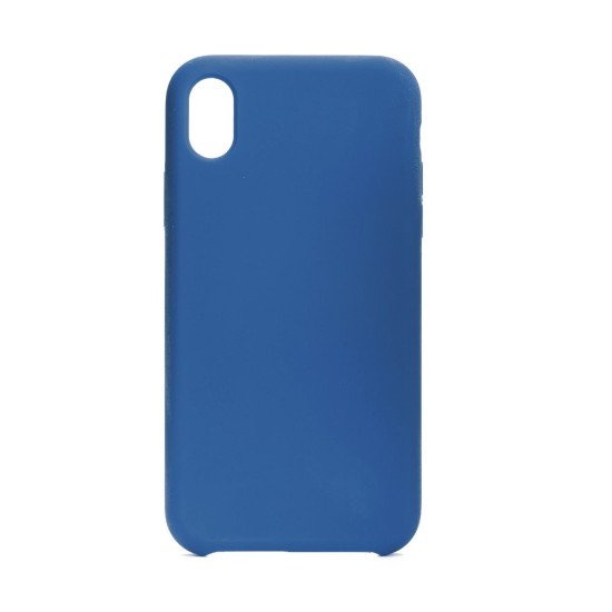 Forcell Silicone Case (Microfiber Soft Touch) для Apple iPhone XS Max - Темно Синий - матовая силиконовая накладка / бампер (крышка чехол, slim TPU silicone cover shell, bumper)