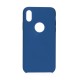 Forcell Silicone Case (Microfiber Soft Touch) priekš Apple iPhone XS Max - Tumši Zils (ar izgriezumu) - matēts silikona apvalks (bampers, vāciņš, slim TPU silicone cover shell, bumper)