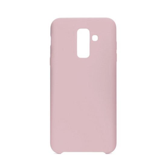 Forcell Silicone Case (Microfiber Soft Touch) priekš Samsung Galaxy A6 Plus (2018) A605 - Rozā - matēts silikona apvalks (bampers, vāciņš, slim TPU silicone cover shell, bumper)