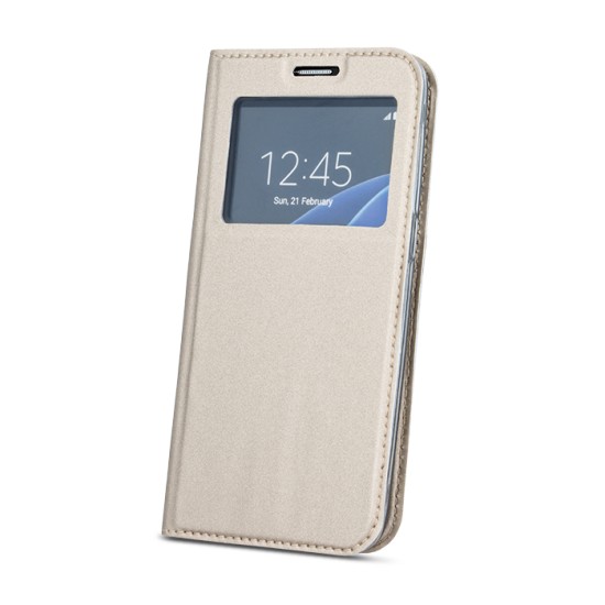 Smart Look Case priekš Huawei Honor 7A / Y6 Prime (2018) - Zelts - sāniski atverams maciņš ar stendu un lodziņu (ādas maks, grāmatiņa, leather book wallet case cover stand)