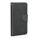 Leather Case Fancy Book Universal Silicone priekš telefoniem ar ekrānu izmēru 3.8 - 4.3 inch - Melns - universāls sāniski atverams maciņš ar stendu (ādas maks, grāmatiņa, leather book wallet case cover stand)