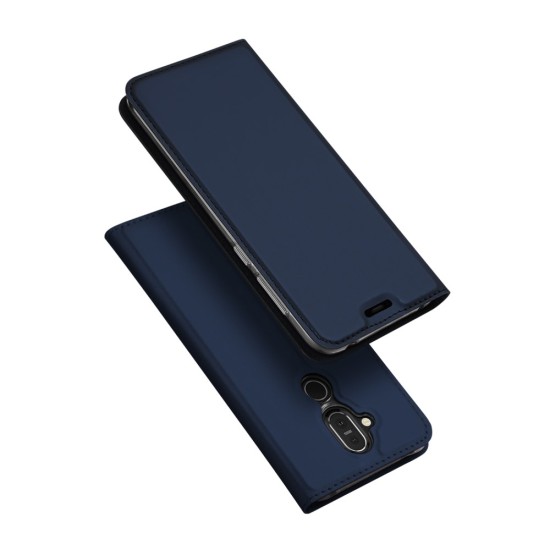 Dux Ducis Skin Pro series priekš Nokia 8.1 (2018) - Tumši Zils - sāniski atverams maciņš ar magnētu un stendu (ādas maks, grāmatiņa, leather book wallet case cover stand)