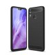 Carbon Fiber Brushed TPU Back Phone Case priekš Huawei Honor 8X - Melns - triecienizturīgs silikona aizmugures apvalks (bampers, vāciņš, slim TPU silicone case shell cover, bumper)