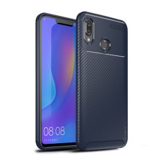 IPAKY Carbon Fiber Texture Soft TPU Heat Dissipation Back Airbag Case priekš Huawei Honor Play - Zils - Triecienizturīgs silikona aizmugures apvalks (bampers, vāciņš, slim TPU silicone case shell cover, bumper)