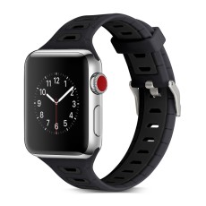 Dual Color Silicone Watch Band priekš Apple Watch 38 / 40 / 41 mm / Series 10 / 11 (42mm) - Melns - silikona siksniņas (jostas) priekš pulksteņiem
