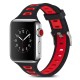 Dual Color Silicone Watch Band priekš Apple Watch 38 / 40 / 41 mm - Melns/Sarkans - silikona siksniņas (jostas) priekš pulksteņiem