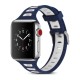 Dual Color Silicone Watch Band priekš Apple Watch 38 / 40 / 41 mm - Tumši Zils/Balts - silikona siksniņas (jostas) priekš pulksteņiem