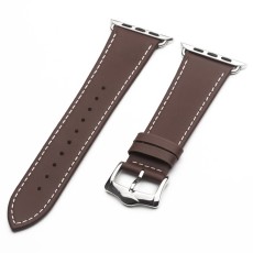 QIALINO Top Layer Cowhide Leather Strap priekš Apple Watch 38 / 40 / 41 mm / Series 10 / 11 (42mm) - Tumši Brūns - dabīgas ādas siksniņas (jostas) priekš pulksteņiem