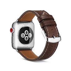 Top Layer Cowhide Leather Watch Band priekš Apple Watch 38 / 40 / 41 mm / Series 10 / 11 (42mm) - Brūns - dabīgas ādas siksniņas (jostas) priekš pulksteņiem