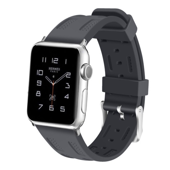 Soft Silicon Adjustable Watch Band priekš Apple Watch 42 / 44 / 45 mm / Ultra 49 mm - Pelēks - silikona siksniņas (jostas) priekš pulksteņiem