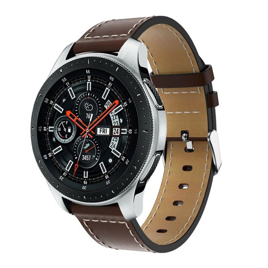 22mm Genuine Leather Watch Strap - Tumši Brūns - dabīgas ādas siksniņas (jostas) priekš pulksteņiem