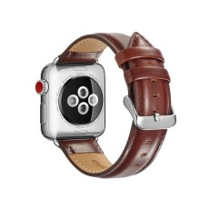 Top Layer Crazy Horse Texture Cowhide Leather Watch Band priekš Apple Watch 38 / 40 / 41 mm / Series 10 / 11 (42mm) - Tumši Brūns - dabīgas ādas siksniņas (jostas) priekš pulksteņiem