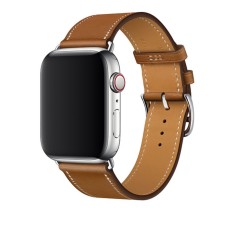 Genuine Leather Watch Band priekš Apple Watch 42 / 44 / 45 / 46mm / Ultra 49 mm - Brūns - dabīgas ādas siksniņas (jostas) priekš pulksteņiem