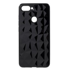 3D Diamond Back Case priekš Xiaomi Mi 8 Lite - Melns - silikona aizmugures apvalks (bampers, vāciņš, ultra slim TPU silicone case cover, bumper)