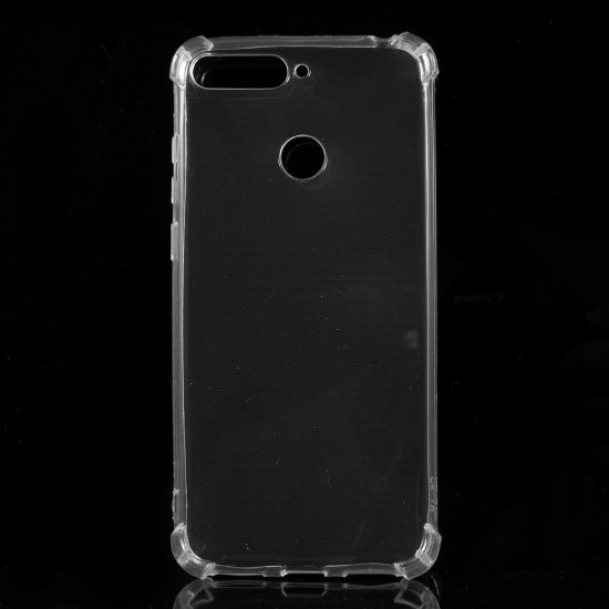 Drop Protection TPU Case Cover priekš Huawei Honor 7A / Y6 Prime (2018) - Caurspīdīgs - silikona aizmugures apvalks (bampers, vāciņš, slim TPU silicone case shell cover, bumper)