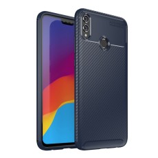 Beetle Series Carbon Fiber TPU Protection Phone Cover priekš Huawei Honor 8X - Zils - triecienizturīgs silikona aizmugures apvalks (bampers, vāciņš, slim TPU silicone case shell cover, bumper)