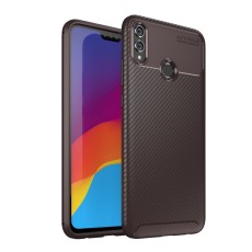 Beetle Series Carbon Fiber TPU Protection Phone Cover priekš Huawei Honor 8X - Brūns - triecienizturīgs silikona aizmugures apvalks (bampers, vāciņš, slim TPU silicone case shell cover, bumper)