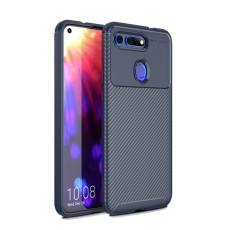 Beetle Series Carbon Fiber TPU Protection Phone Cover priekš Huawei Honor View 20 - Zils - triecienizturīgs silikona aizmugures apvalks (bampers, vāciņš, slim TPU silicone case shell cover, bumper)