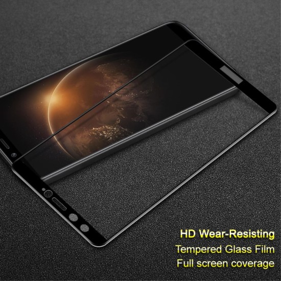 IMAK HD Full Coverage Tempered Glass Screen Protector priekš Huawei Honor 9 Lite - Melns - Ekrāna Aizsargstikls / Bruņota Stikla Aizsargplēve (Full screen size curved)