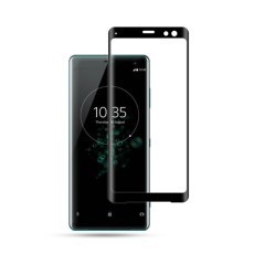 MOCOLO 3D Curved Arc Edge Full Coverage Tempered Glass Screen Protector priekš Sony Xperia XZ3 H9436 - Melns - Ekrāna Aizsargstikls / Bruņota Stikla Aizsargplēve (Full screen size curved)
