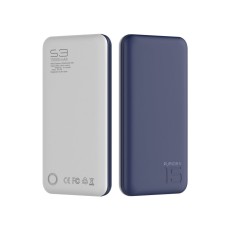 Puridea S3 15000mAh USB 5V 2x2.4A Ligzda - Zils - Universāla ārējas uzlādes batereja lādētājs-akumulators (Power Bank)