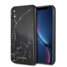 Guess Marble series GUHCI61HYMABK priekš Apple iPhone XR - Melns - silikona aizmugures apvalks (bampers, vāciņš, slim TPU case cover, bumper)
