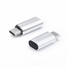 Adapter Lightning iPhone Female to Type-C Male (nav savietojams ar iPhone 15 sērijas telefoniem) - Sudrabains - adapteris telefoniem vai planšetdatoriem ar Type C ieeju / konektoru