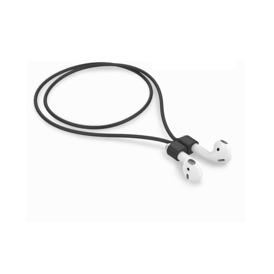 Devia Magnetic V0 Earphone Strap priekš Apple Airpods - Melns - silikona virve / striķis bezvadu austiņām