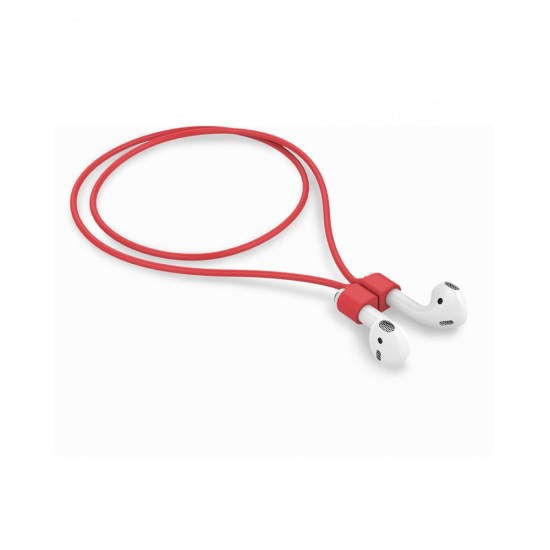 Devia Magnetic V0 Earphone Strap priekš Apple Airpods - Sarkans - silikona virve / striķis bezvadu austiņām