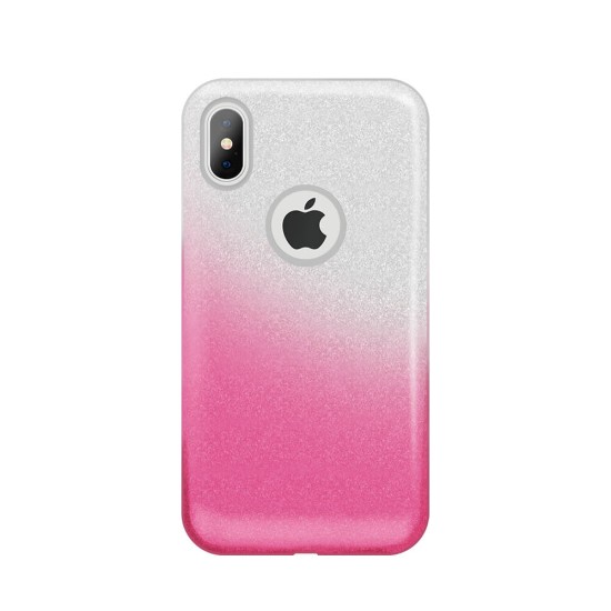 Gradient Glitter 3in1 Back Case priekš Xiaomi Redmi Go - Rozā - silikona aizmugures apvalks (bampers, vāciņš, ultra slim TPU silicone case cover, bumper)